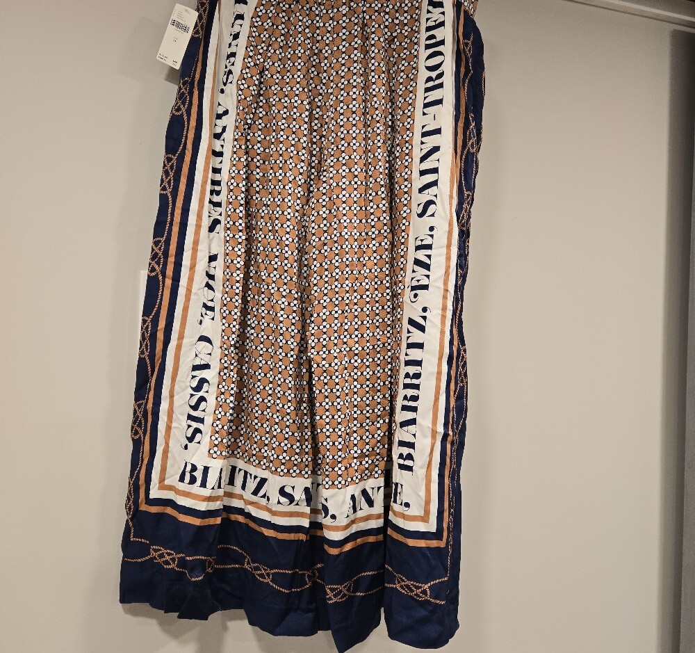 Maeve Tan and Navy Printed Wide-Leg Capris - Picture 4 of 4
